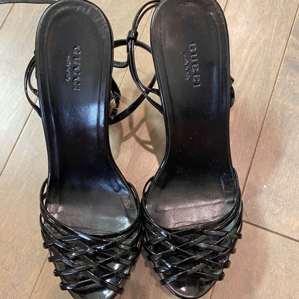 Gucci Wooden Platforms Sandals Black/leopard